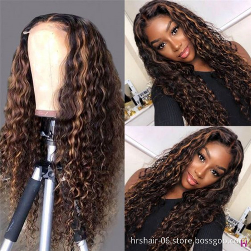 Wholesale Price Raw Virgin Unprocessed High Density Piano Color Human Hair Lace Wigs With Clips